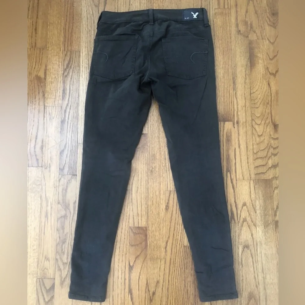 American Eagle Super Stretch Jegging AEO Sateen Dark Grey Green Women’s Sz. 4 R